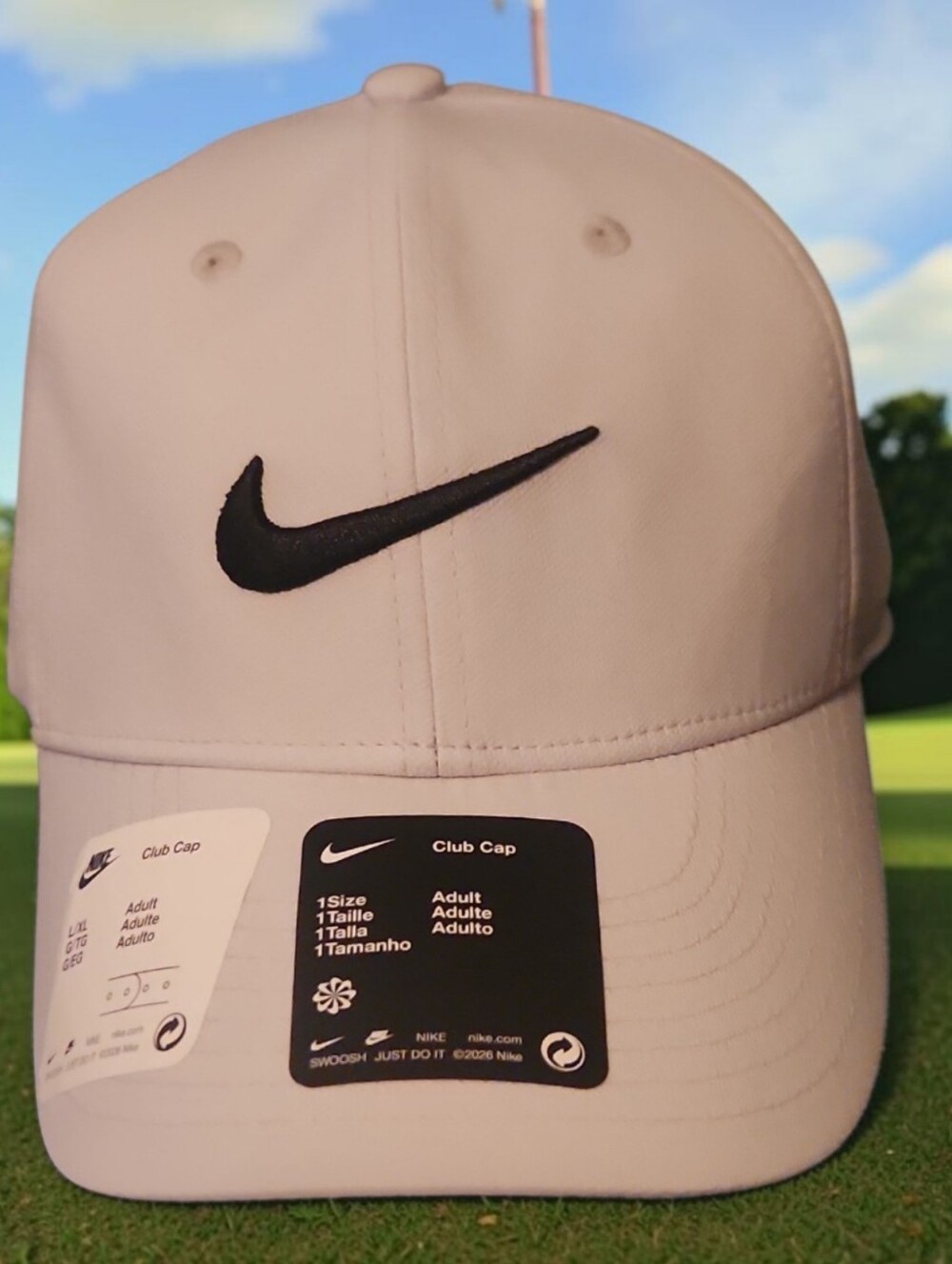 Nike Men’s White Cap with Black Swoosh. NWT